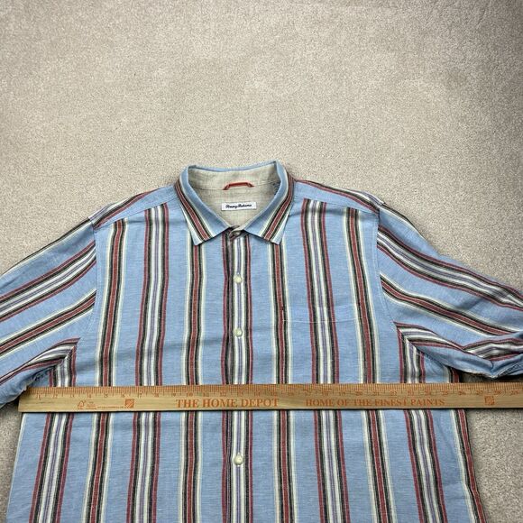 Tommy Bahama Cabana Stripe Linen Shirt Button Long Sleeve Shirt Men's Size XL - Picture 13 of 15